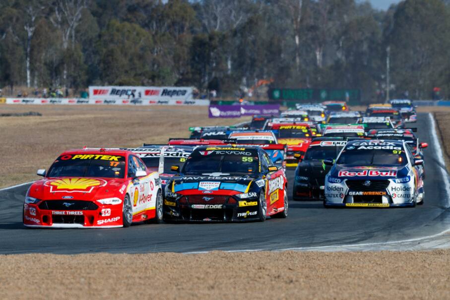 Will Davison and Chaz Mostert of Tickford Racing finished 2-3 in the first of the two races. Will Davison and Chaz Mostert of Tickford Racing finished 2-3 in the first of the two races.